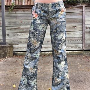 Custo Barcelona Japanese Print Wide Leg Pant